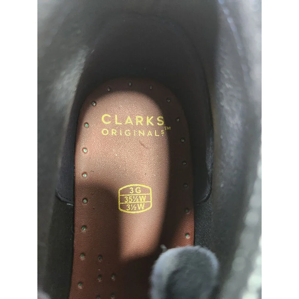 Clarks Originals Blue Marine Wallabee Boots Navy Suede Leather Kids Wide